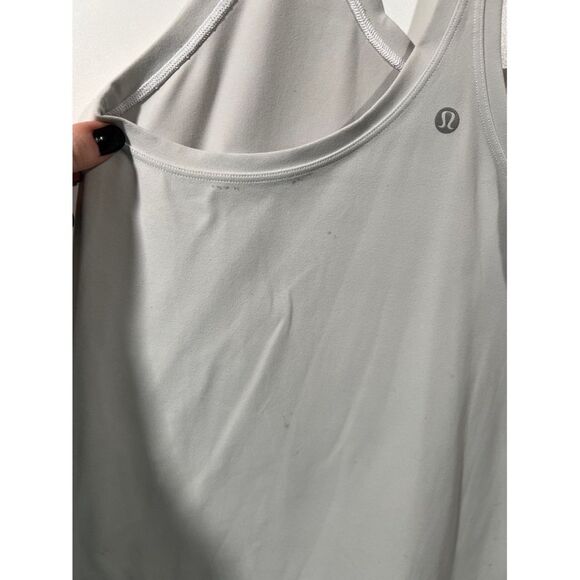 Lululemon Cool Racerback Shorter Length *Nulu White Racerback Tank Top Size 10 - Picture 6 of 8